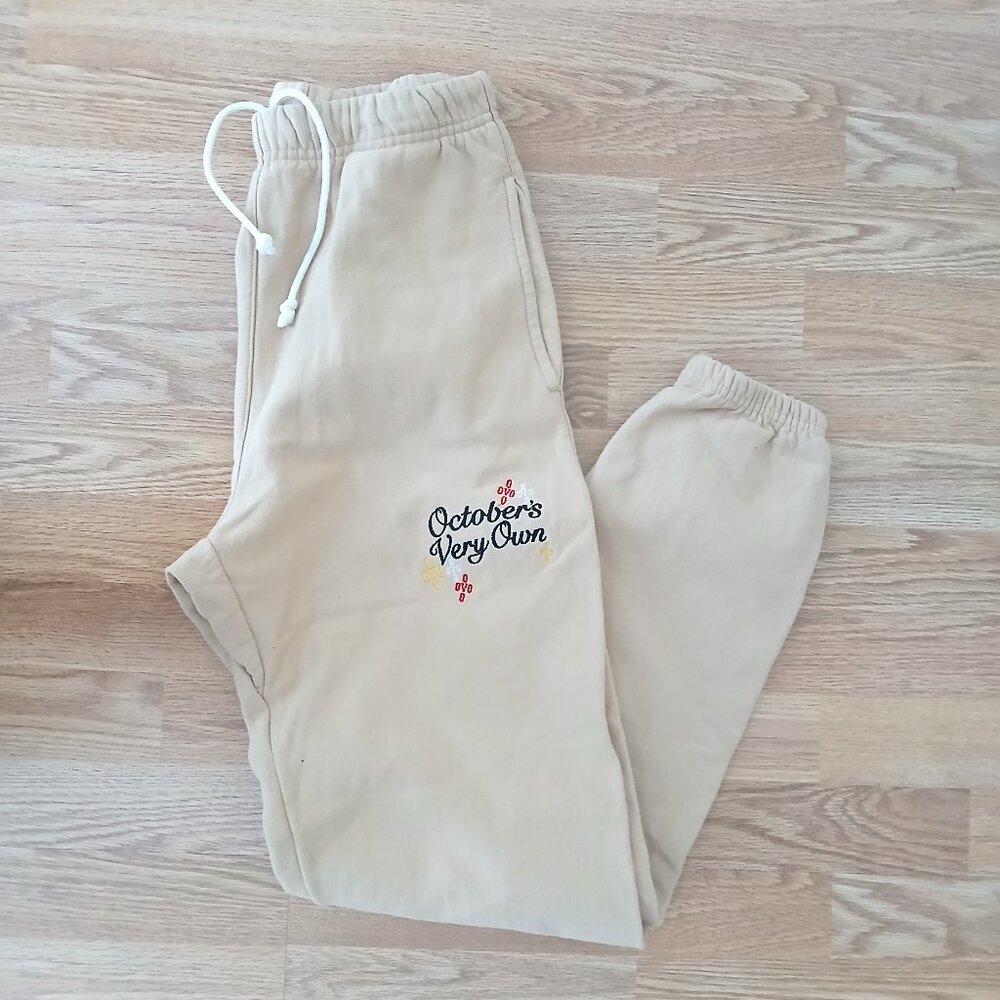 October's Very Own OVO Drake Pom Pom Script Sweatpants Size Small